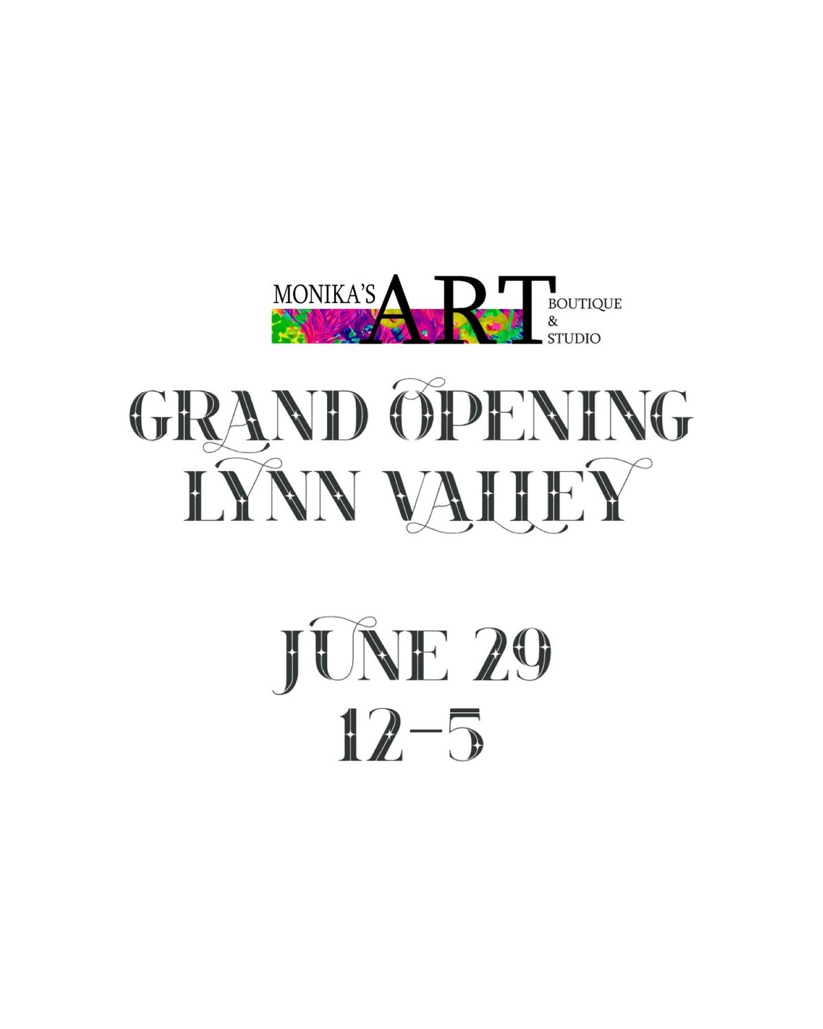 Grand Opening-Monika's Art Boutique-Studio & Gallery at Lynn Valley Mall