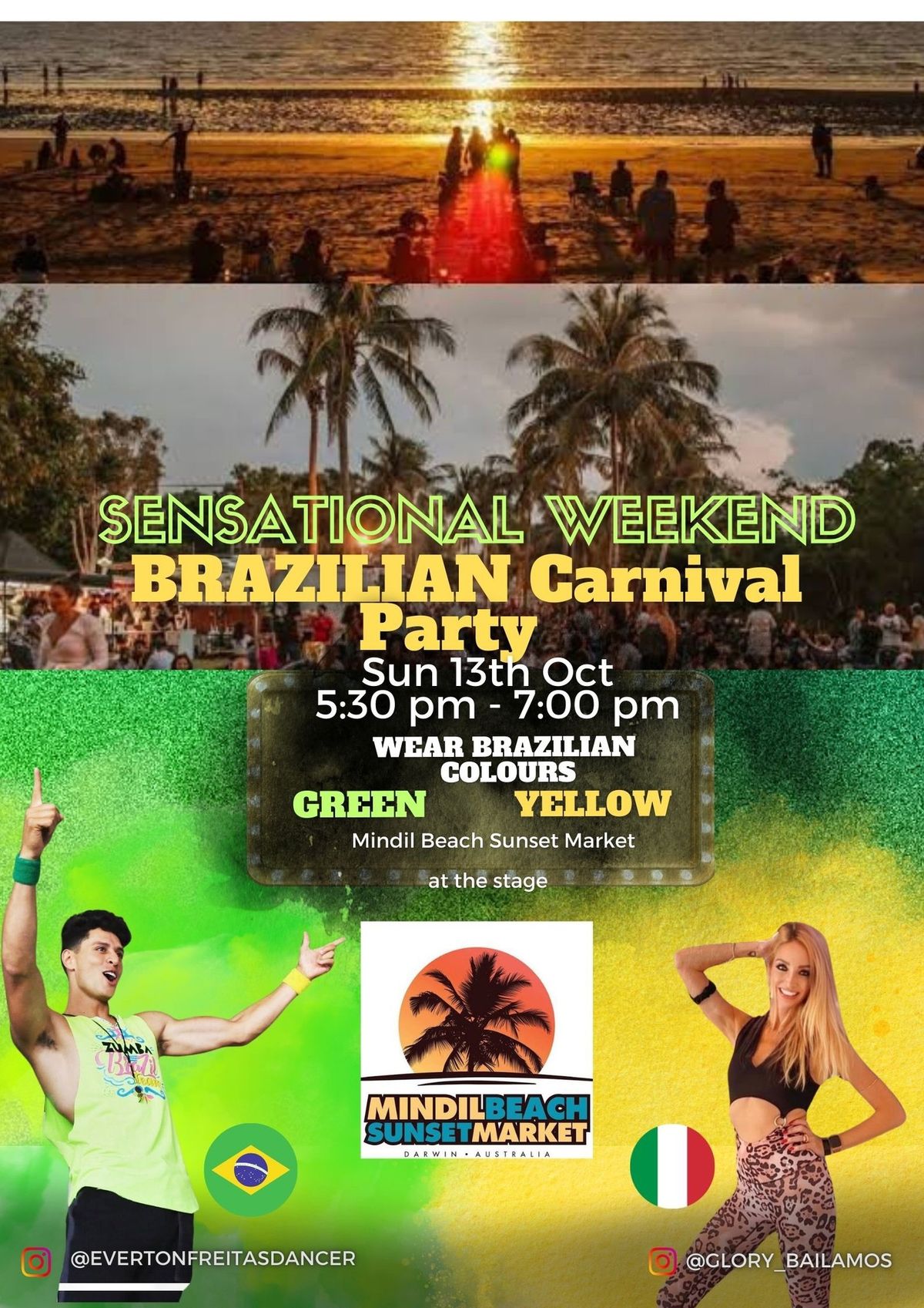 Brazilian Carnival dance at Mindil Beach Sunset \ud83c\udf05 market 