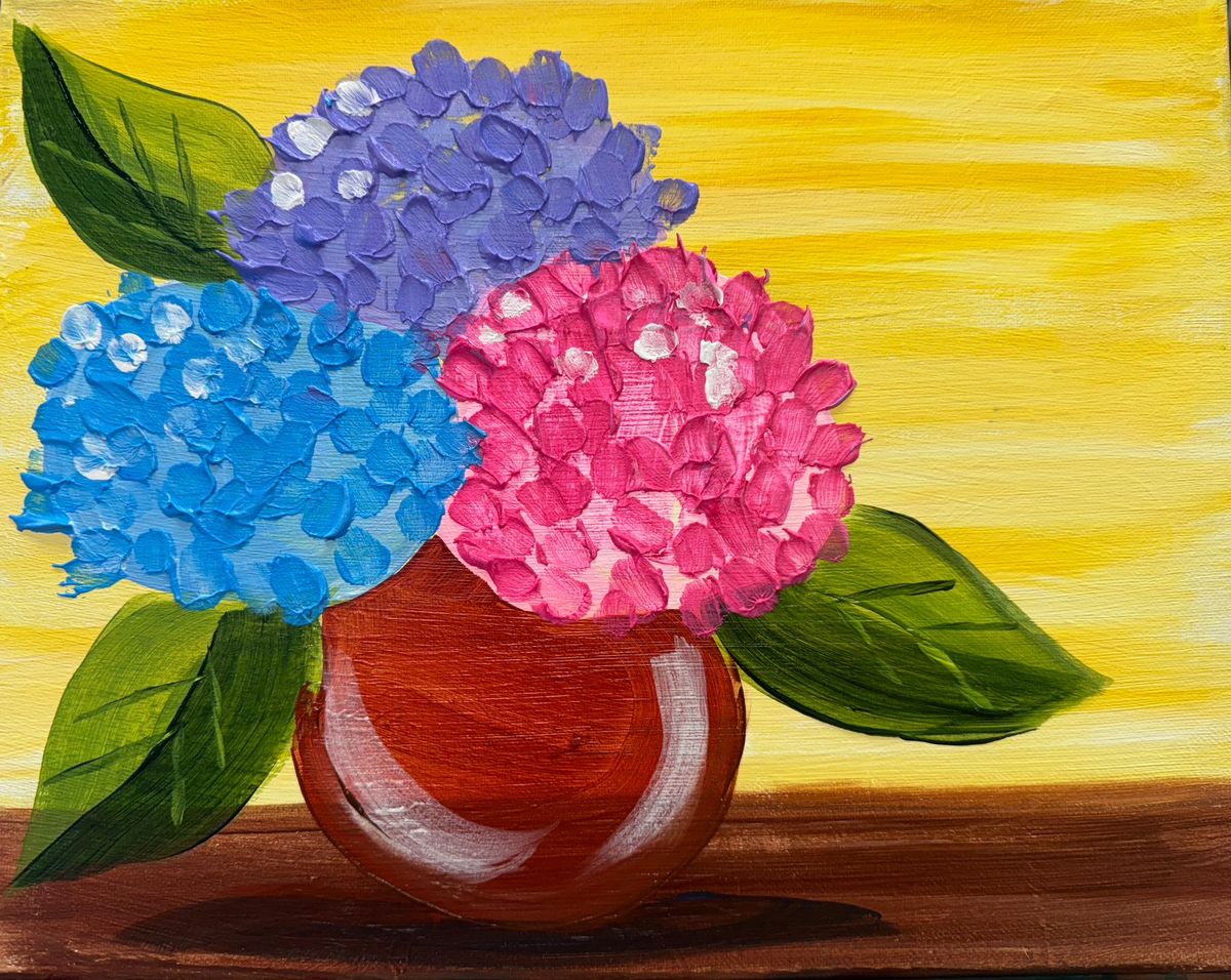 KId's Hydrangea with Modeling Paste