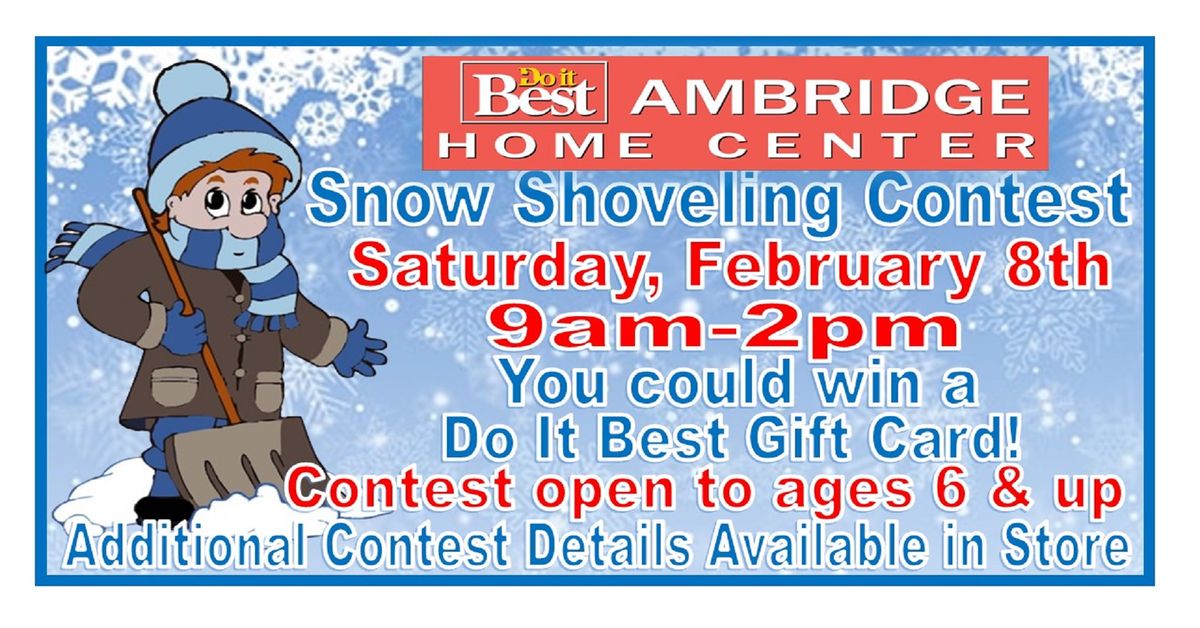 2nd Annual Indoor Snow Shoveling Contest