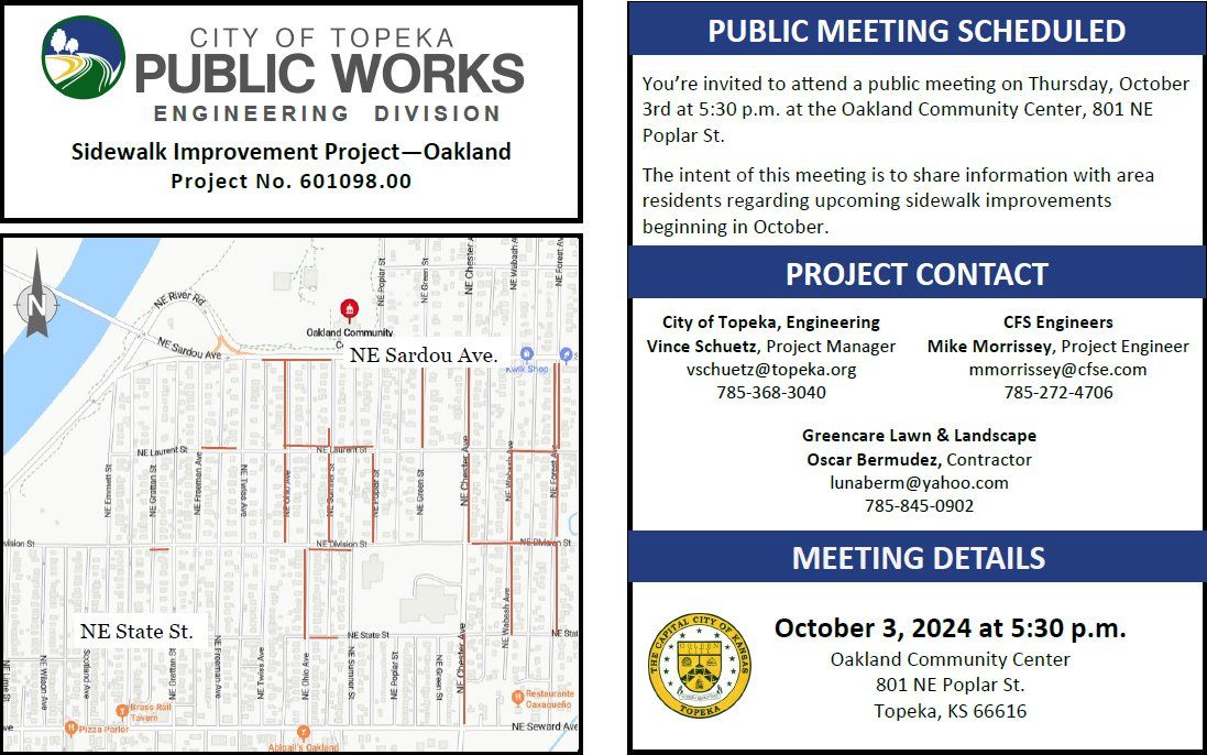 Public Meeting: Oakland Sidewalk Improvements