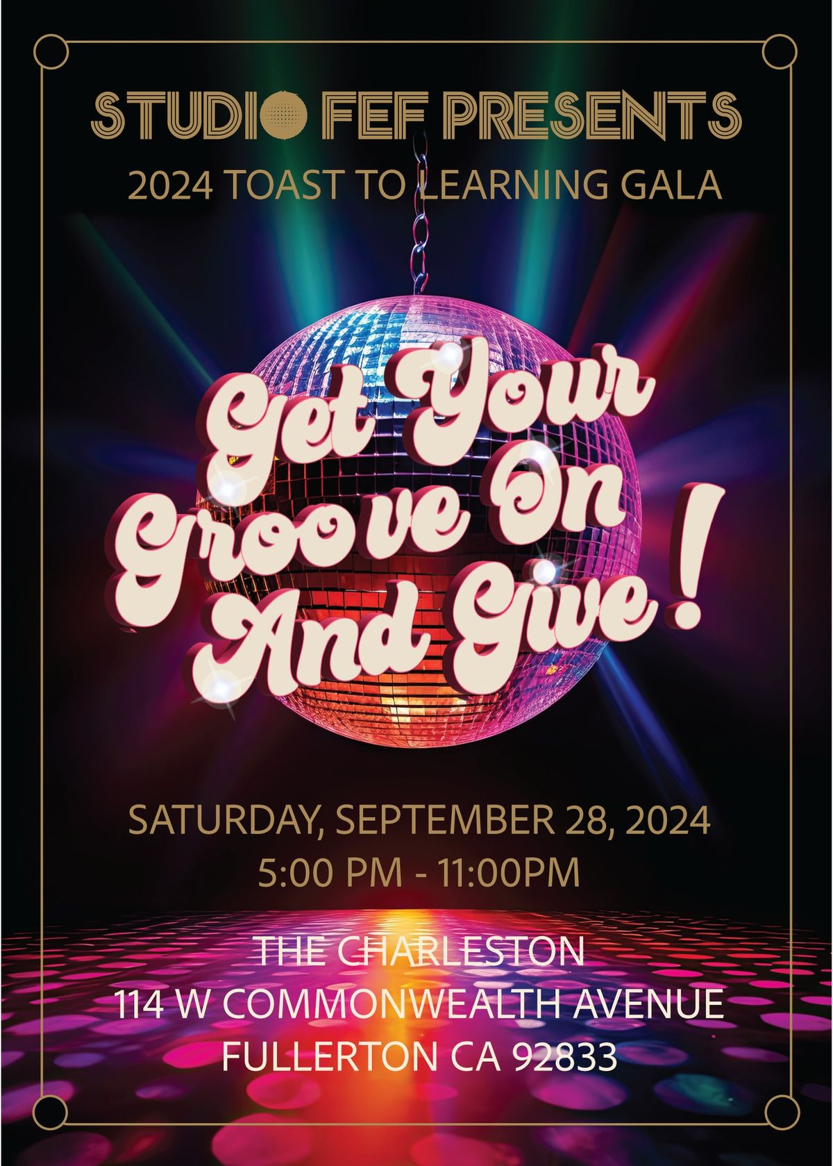 Toast to Learning  "Get Your Groove On & Give!"