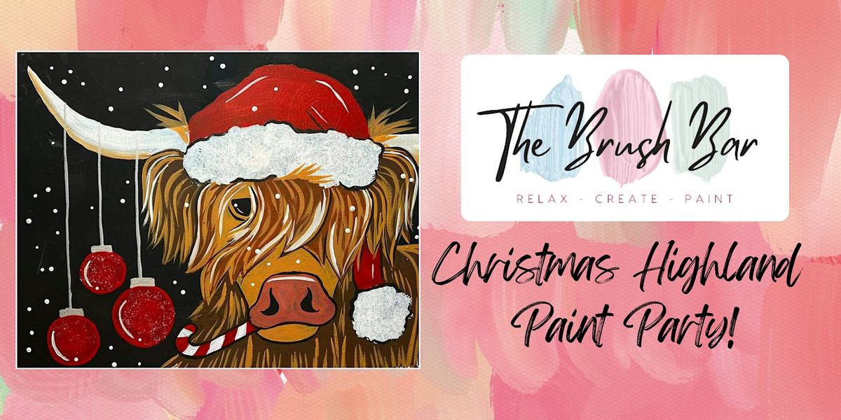 Christmas Highland Cow Paint Party at Karkoo Nursery with The Brush Bar!