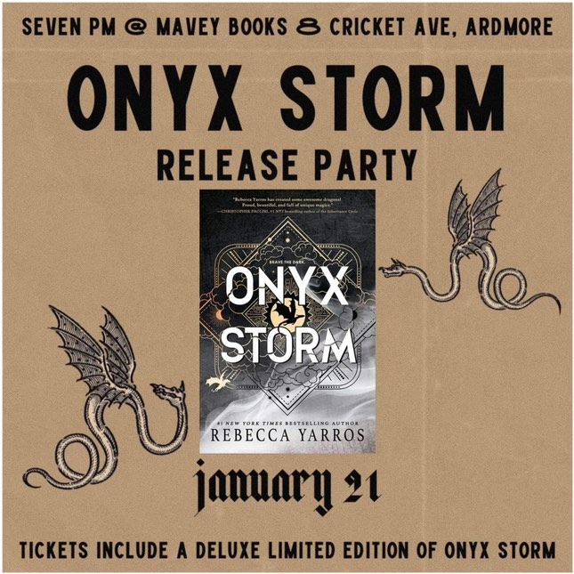 ONYX STORM RELEASE PARTY AT MAVEY BOOKS