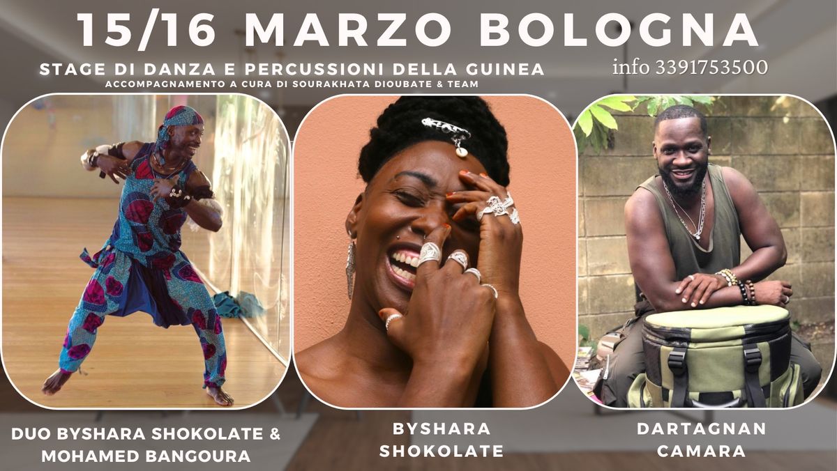 STAGE DANZA E PERCUSSIONI GUINEA CON BYSHARA SHOKOLATE DARTAGNAN CAMARA  MOHAMED CARECA BANGOURA