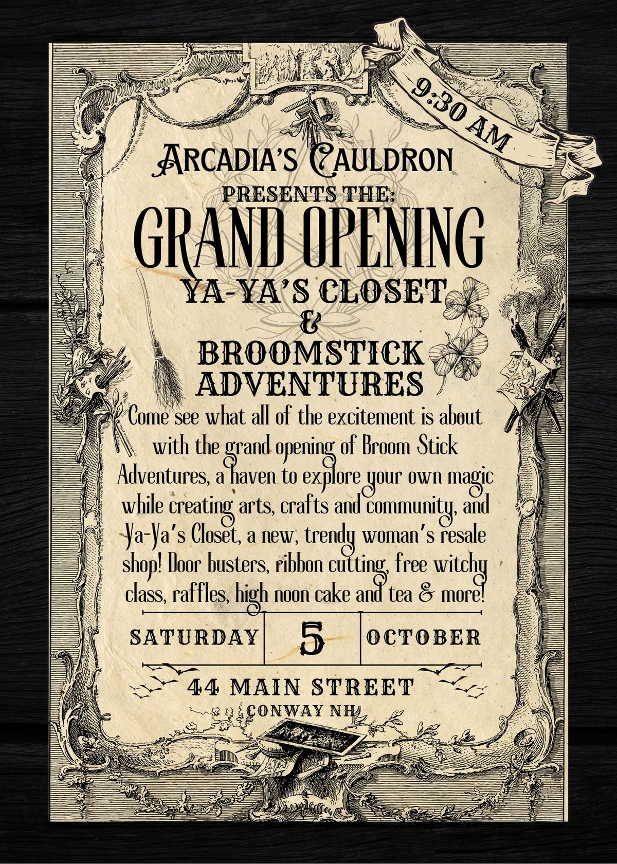 Grand Opening of Ya-Ya\u2019s Closet and Broomstick Adventures!