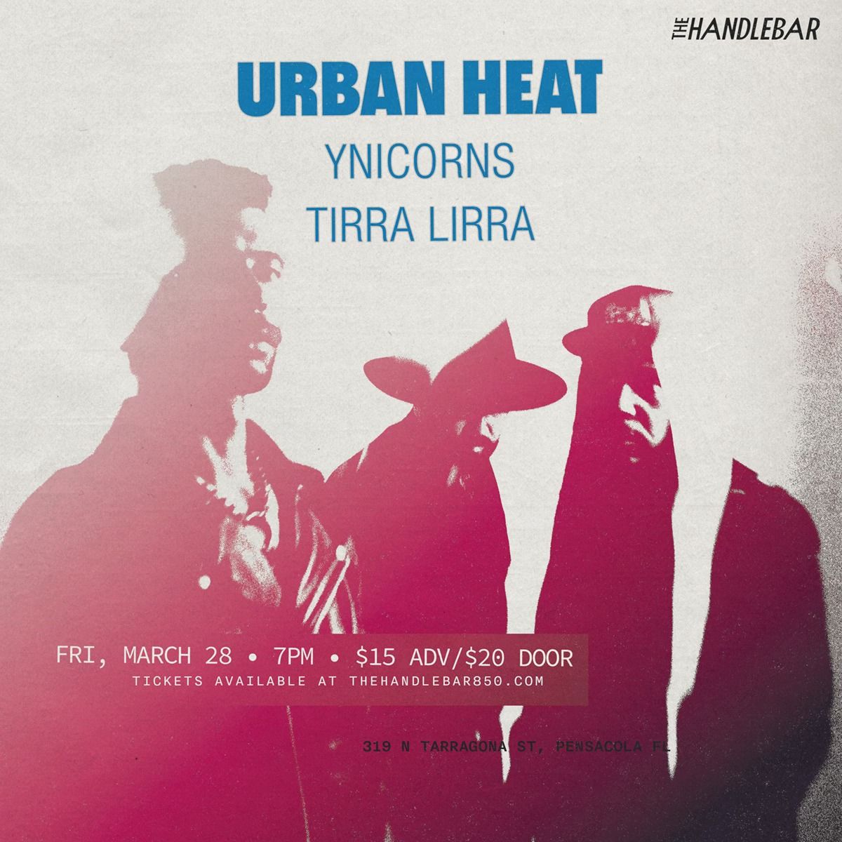 3\/28- Urban Heat, Ynicorns, Tirra Lirra 