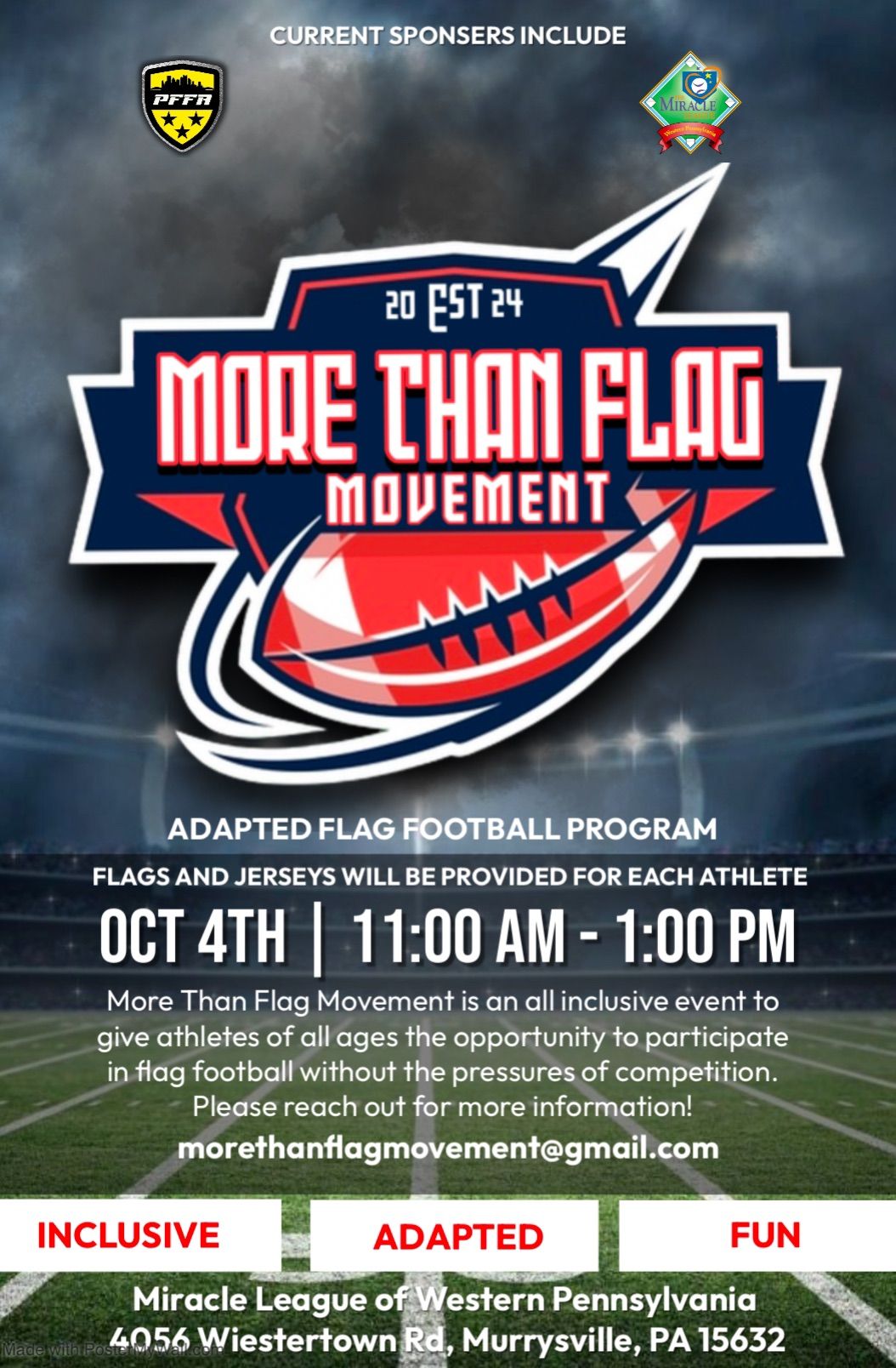 2nd Annual More Than Flag: Adapted Football Program