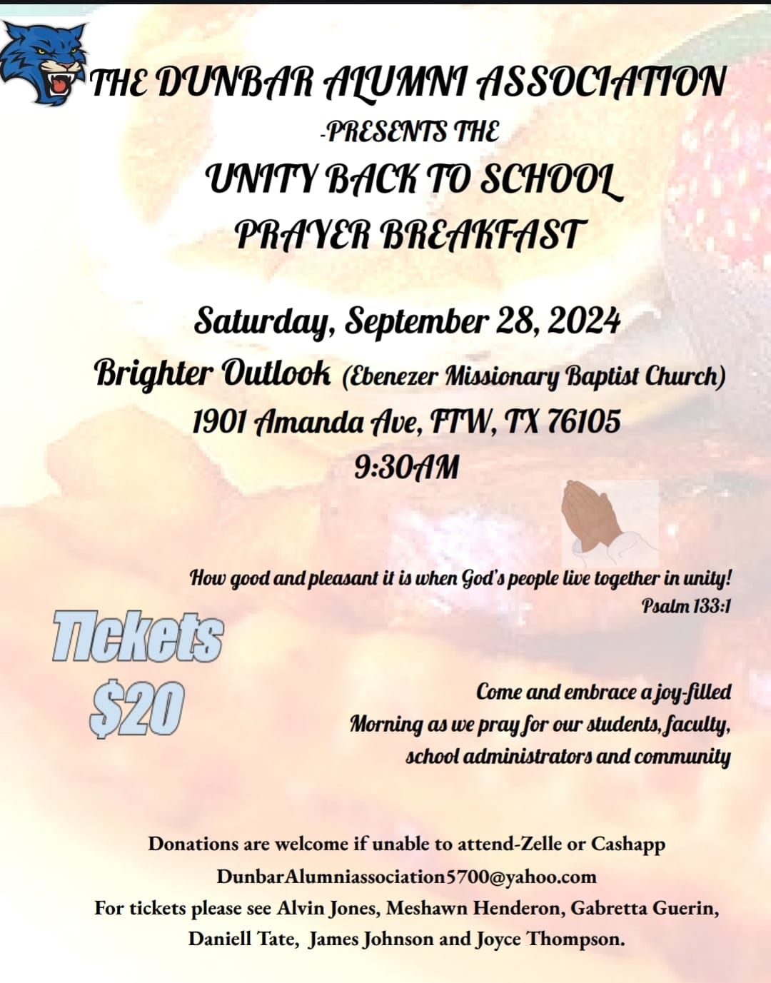 The Paul L Dunbar Alumni Association Unity Prayer Breakfast 