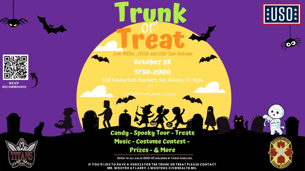 USO San Antonio & Medical Readiness Battalion, JBSA -Titans Trunk R' Treat FALL FEST