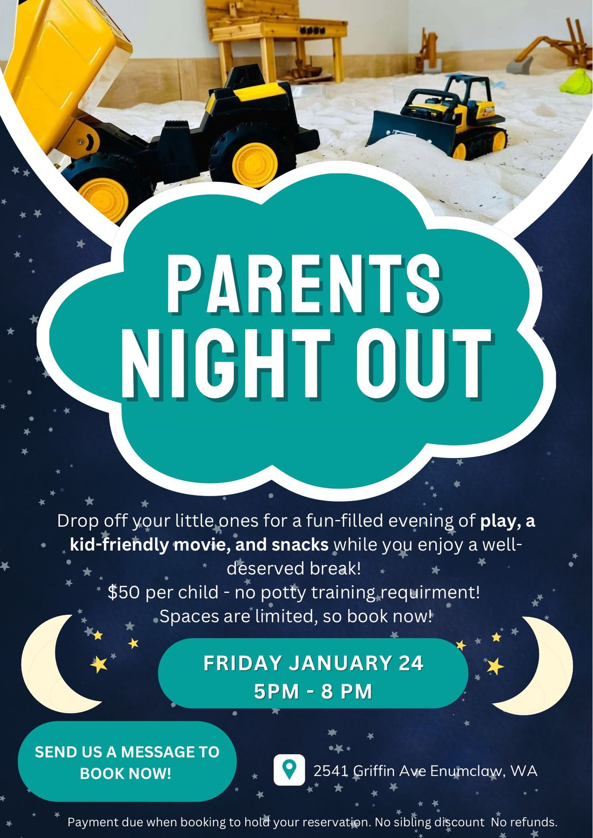 Parents\u2019 Night Out at Wildflower Play Studio!