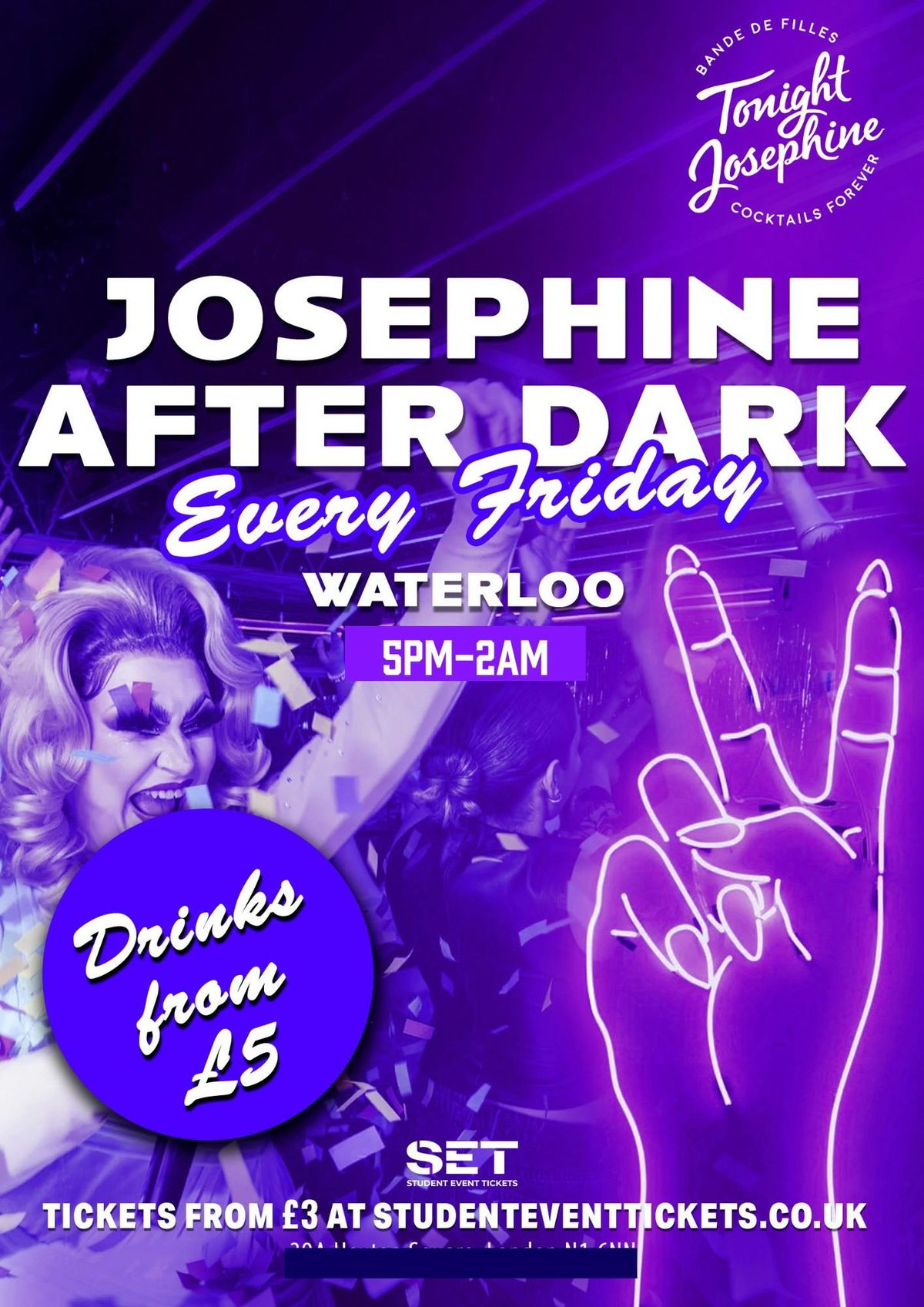 JOSEPHINE AFTER DARK WATERLOO FRIDAY 5TH SEPTEMBER