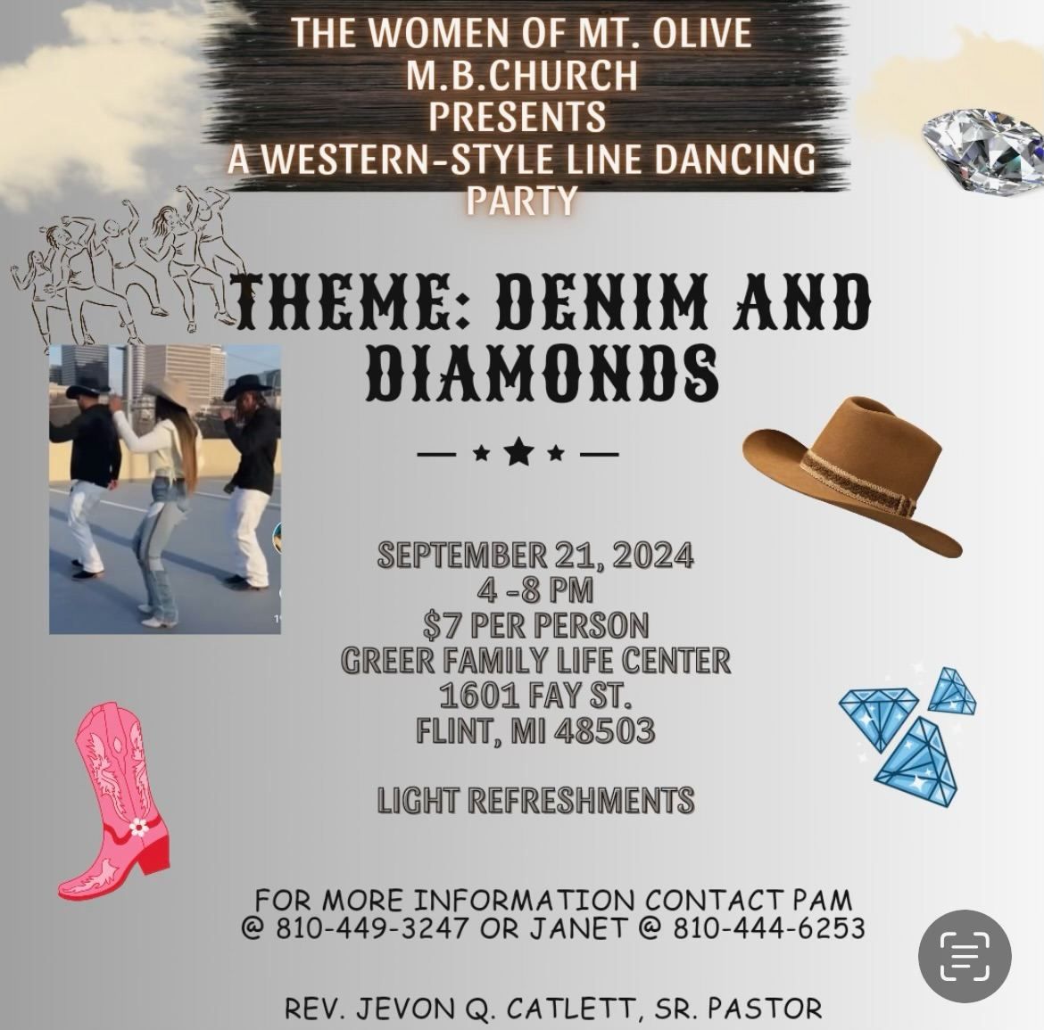 "Denim and Diamonds" Western Style Line Dancing