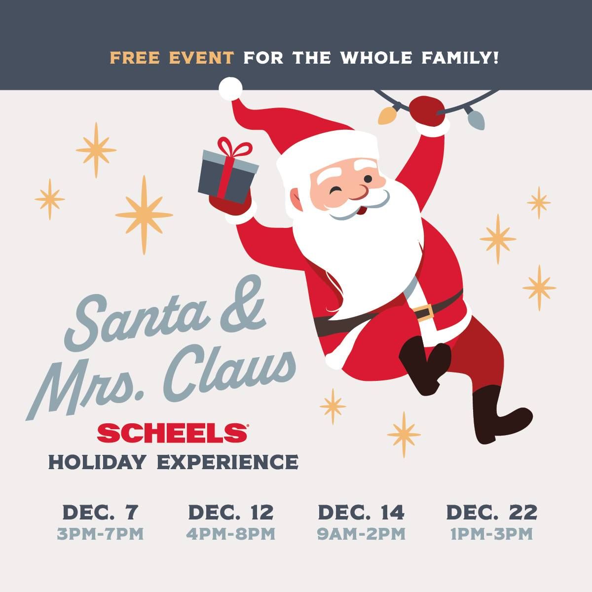 Santa and Mrs. Claus SCHEELS Holiday Experience