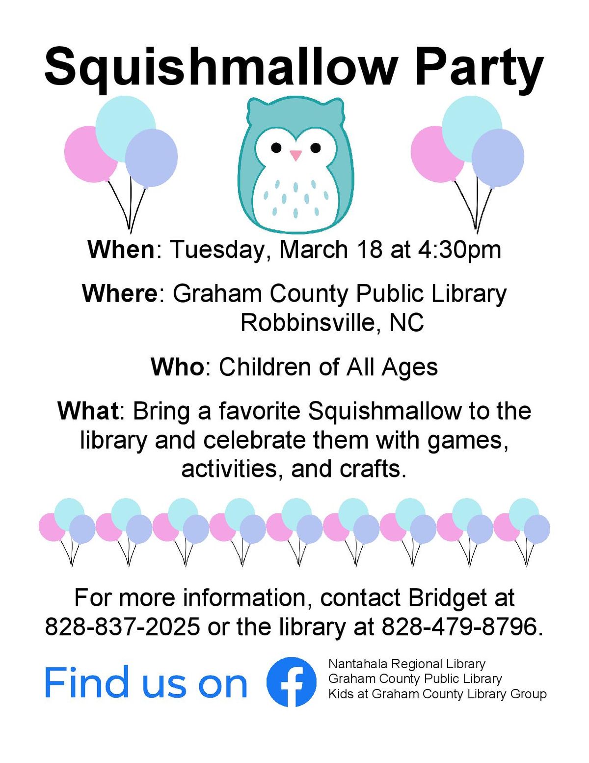 Squishmallow Party at Graham County Public Library