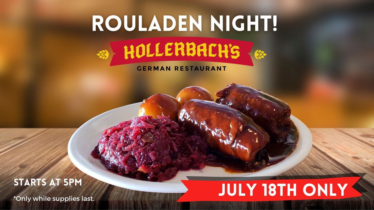 Rouladen Night at Hollerbach's - July 18th!