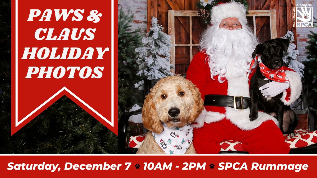 Paws & Claus Holiday Photos at SPCA Rummage