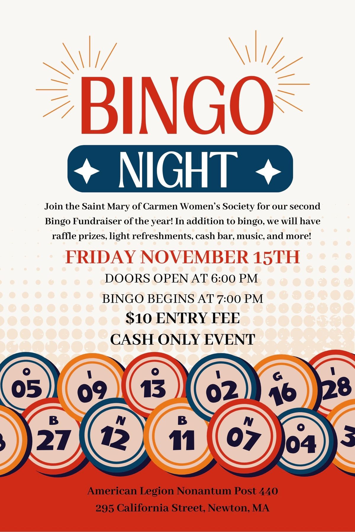 Fall Bingo Night!