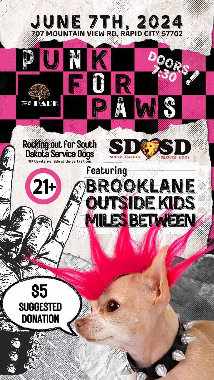 Punk for Paws w Brooklane Music, The Outside Kids & Miles Between