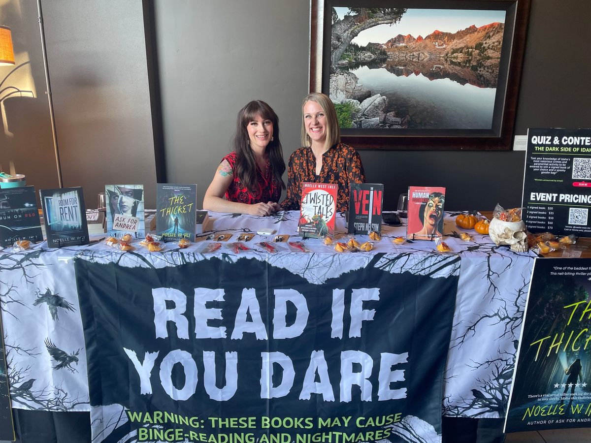 Noelle W. Ihli & Steph Nelson signing at Barbarian Brewing's WITCHY MARKET