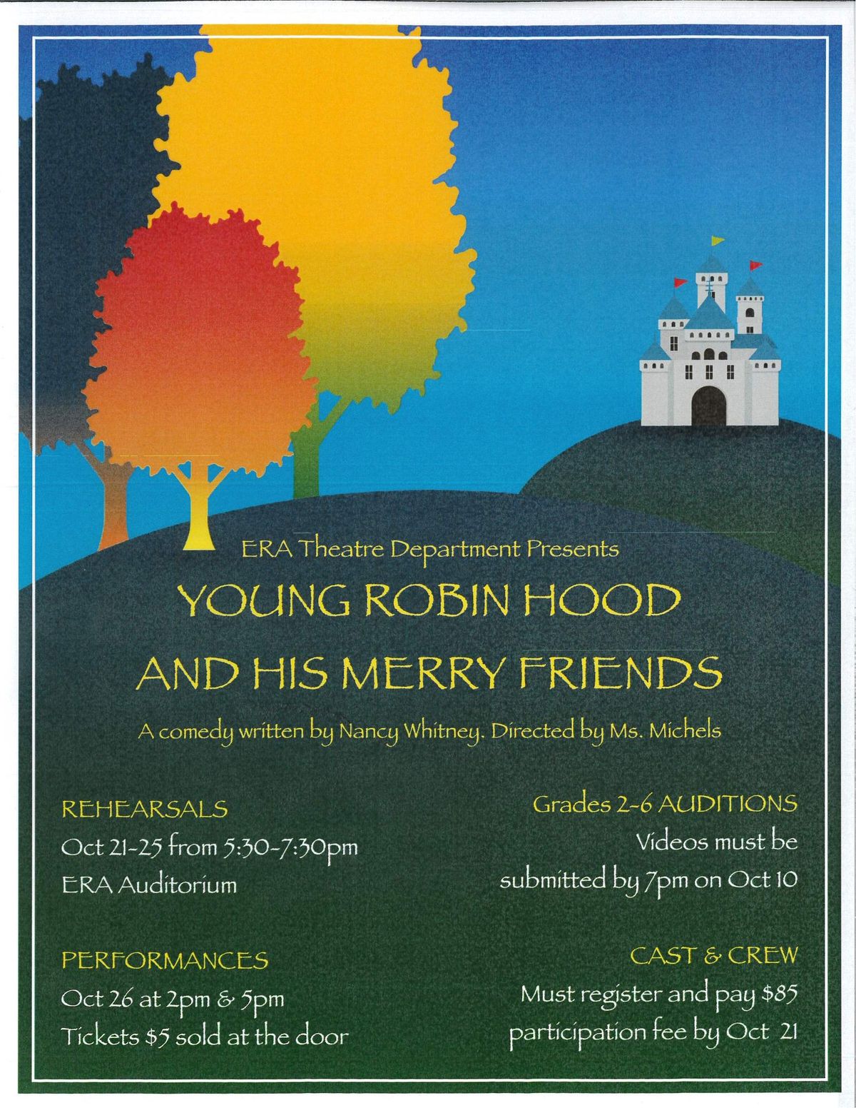 Grades 2-6 Fall Play: "Young Robin Hood and His Merry Friends"