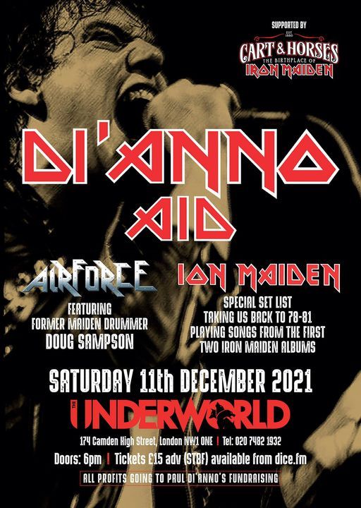 DI'ANNO AID with Ion Maiden & Airforce at The Underworld - London