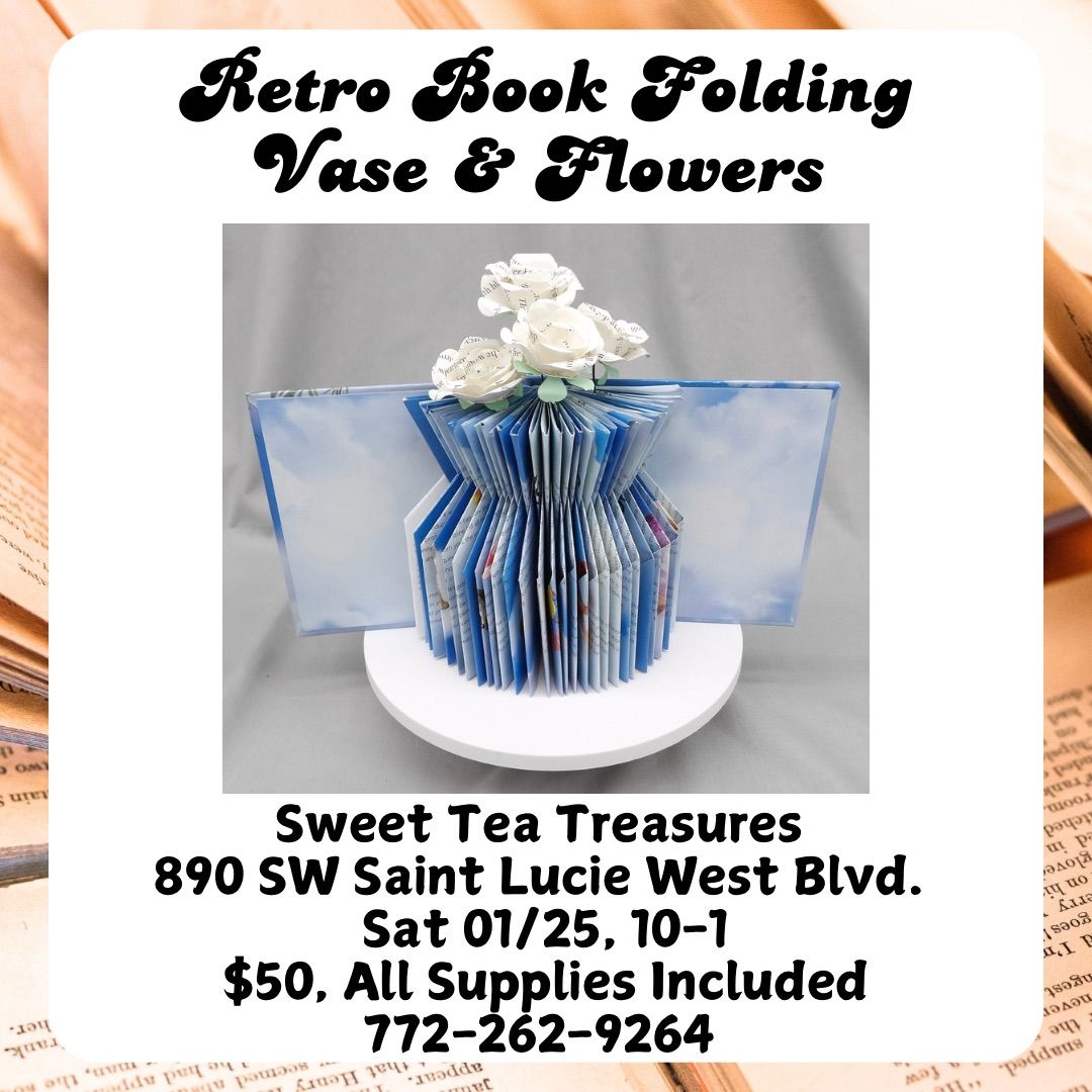 Retro Book Folding (Vase and Flowers) 