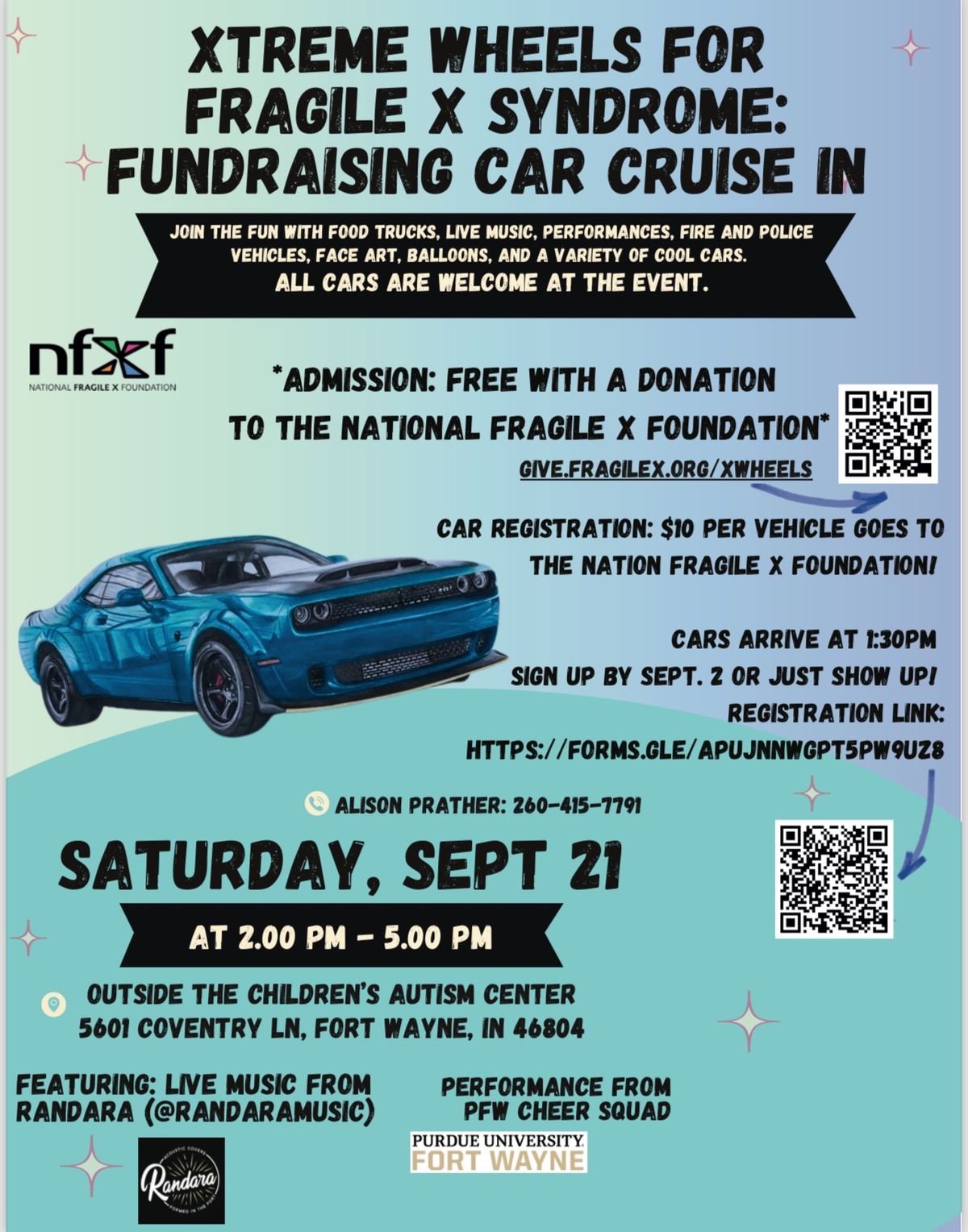 Xtreme Wheels for  Fragile X Syndrome and Autism : Fundraising Car Cruise In