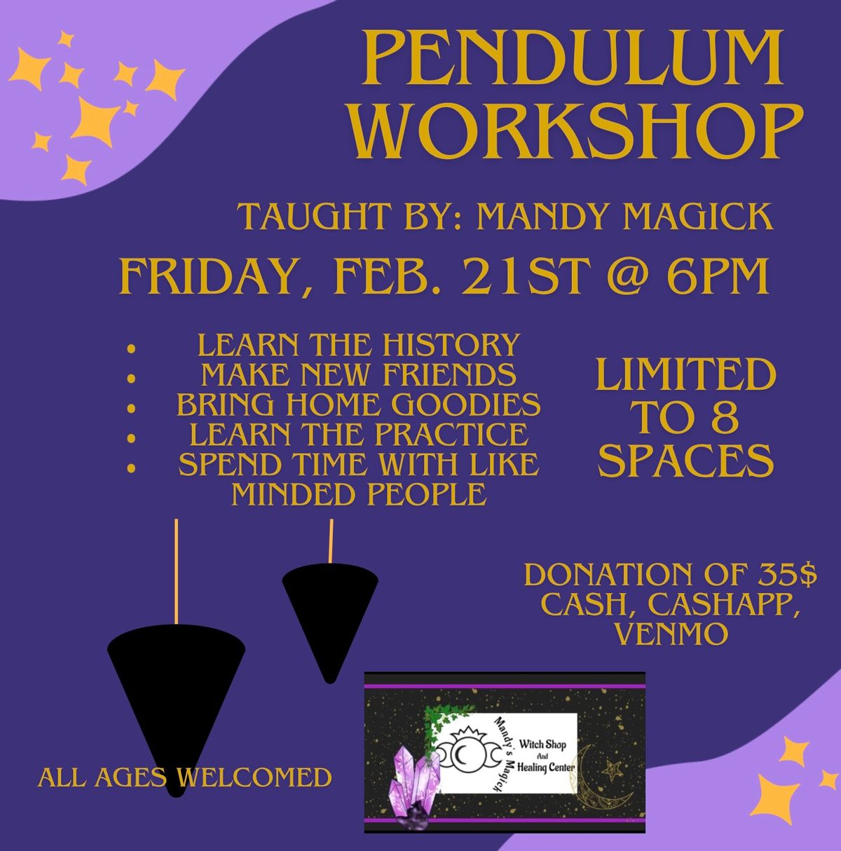 Pendulum Workshop - taught by Mandy Magick 