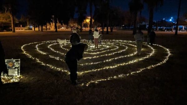 New Moon Nested Hearts Labyrinth of Light Walk- Tucson's Reid Park