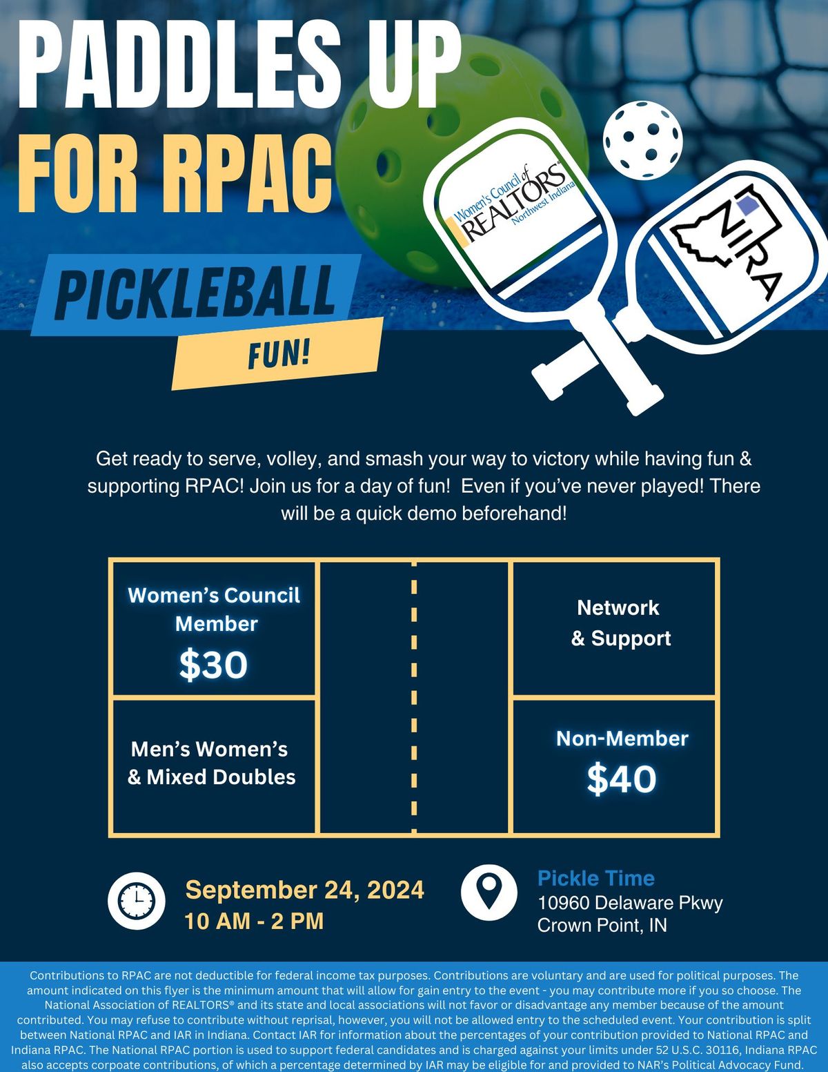 PickleBall fun with NIRA & RPAC