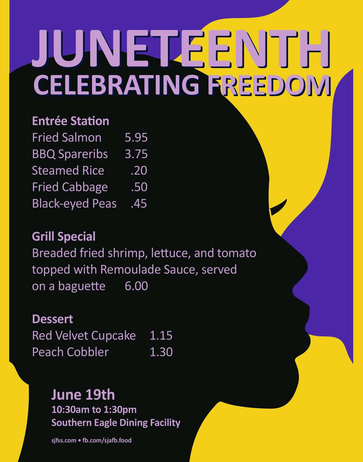 Juneteenth DFAC Food Specials (Base Access Only)
