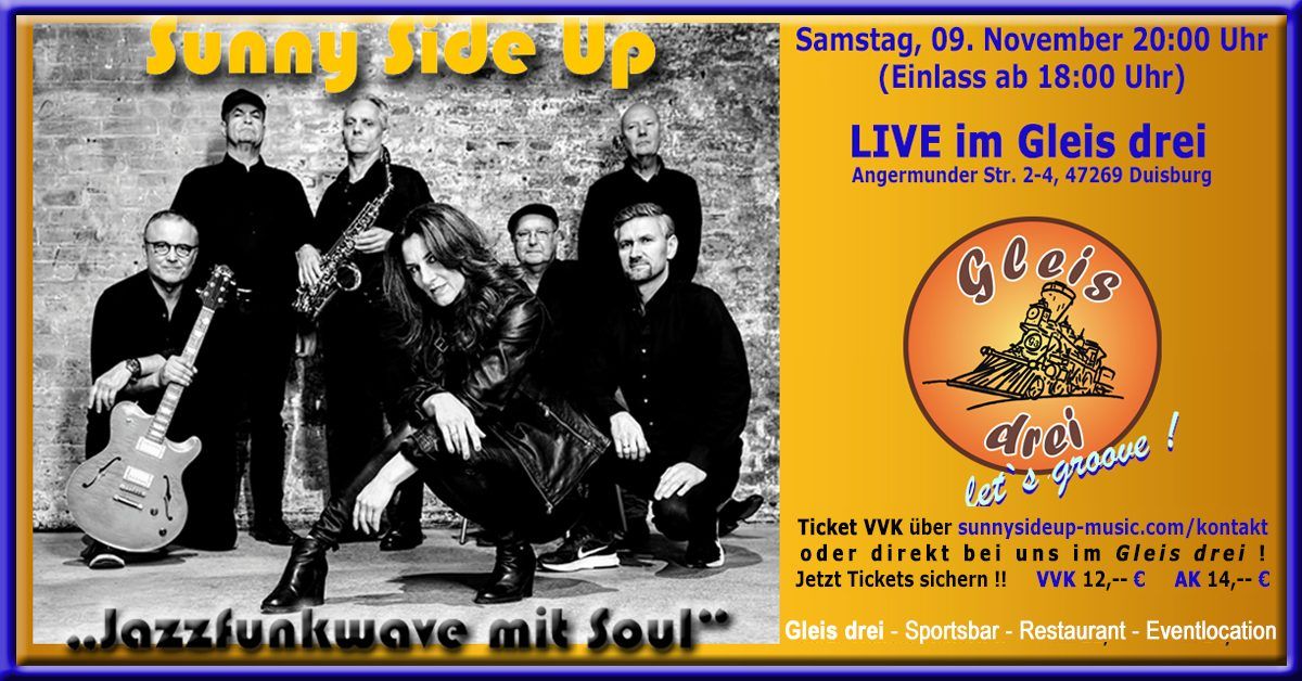 \ud83c\udfb6\ud83c\udfb7 Sunny Side Up - JazzFunkWave mit Soul - LIVE ! \ud83c\udfa4\ud83c\udfb8\ud83c\udfb5