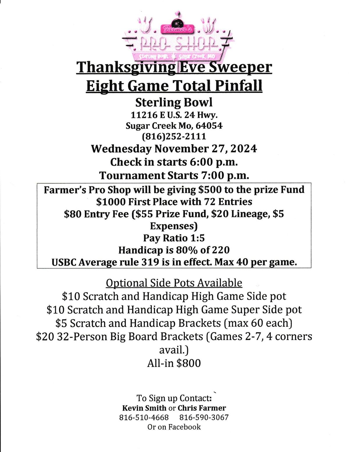 Thanksgiving eve eight game sweeper 