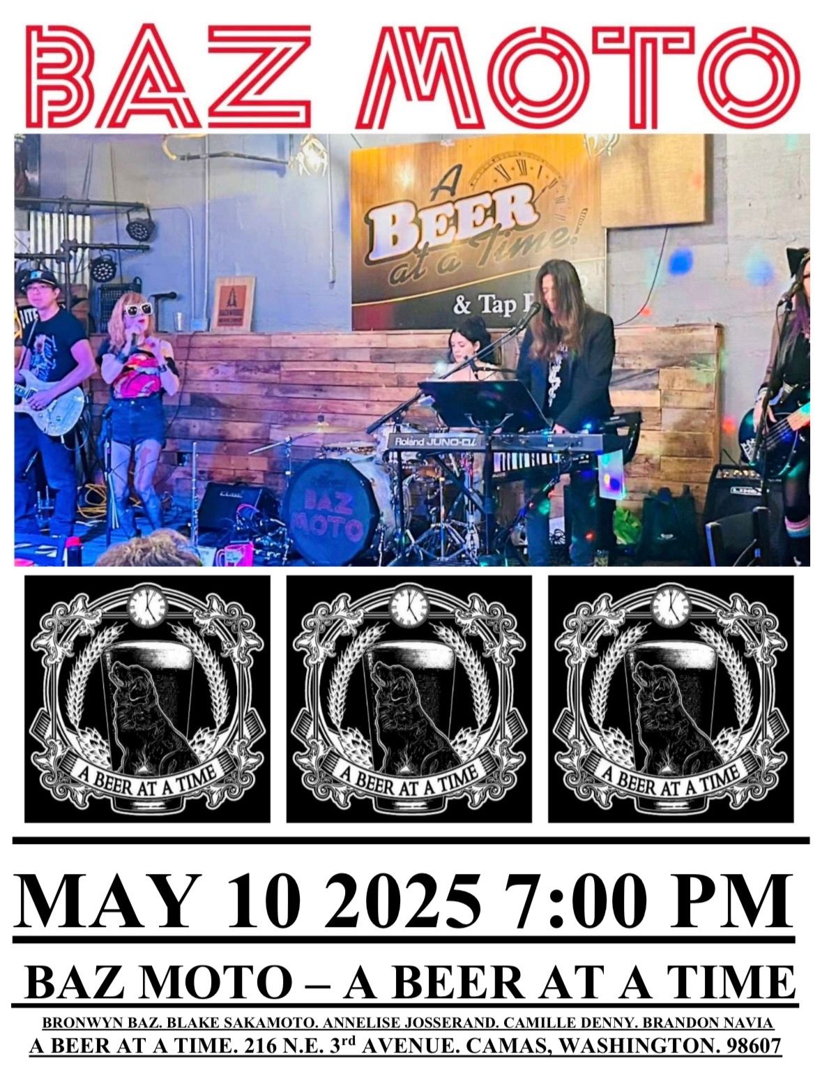 BAZ MOTO  A BEER AT A TIME  MAY 10 2025 7:00 PM NO COVER