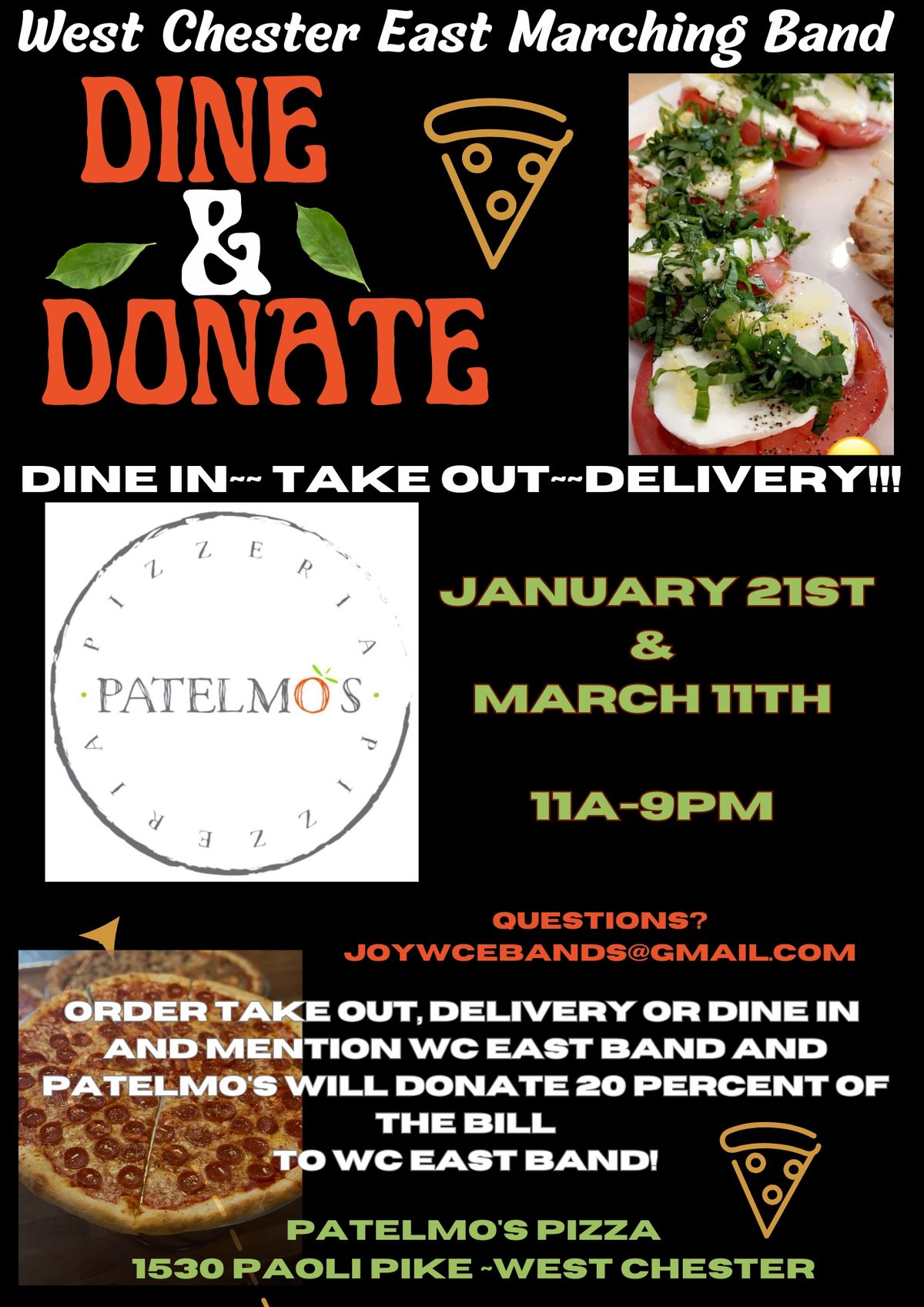 Dine & Donate Patelmo's Pizza 