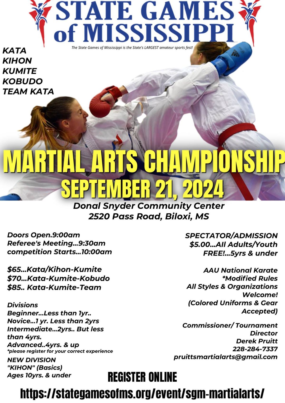 2024 State Games of Mississippi MARTIAL ARTS CHAMPIONSHIP 