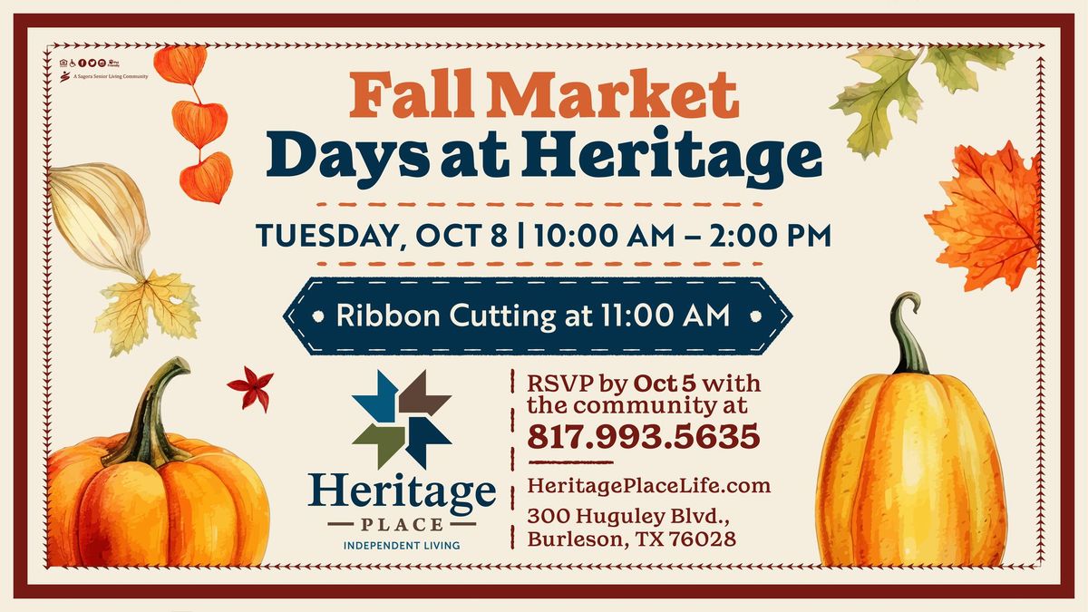 Fall Market Days at Heritage  