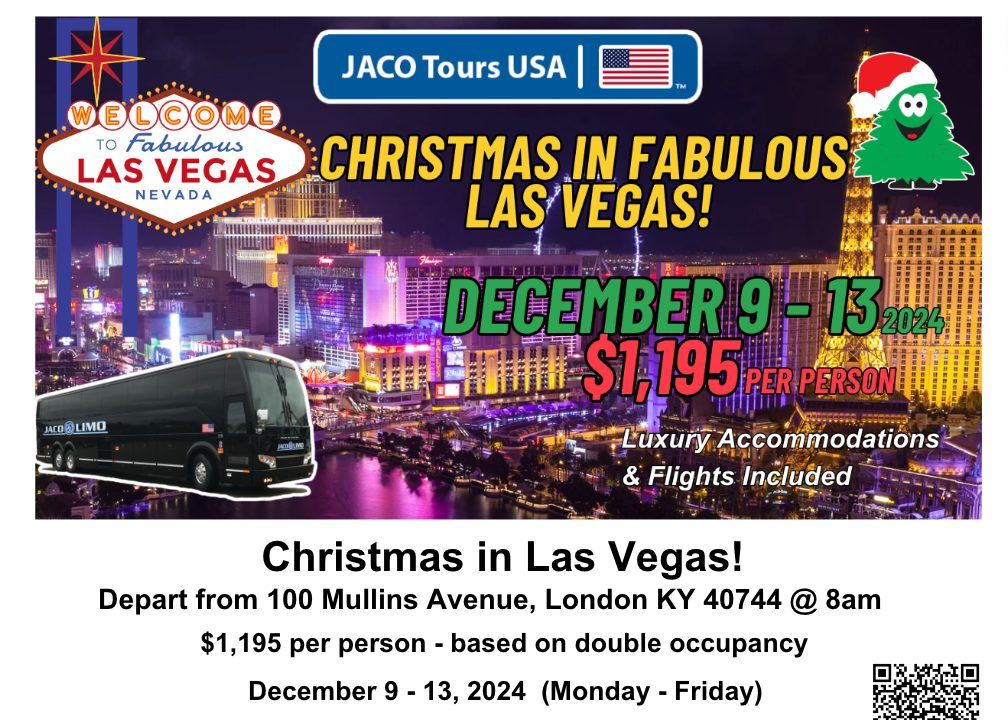 Christmas in Las Vegas! | December 9 - 13, 2024 | JACO Tours USA | $1,195 per person