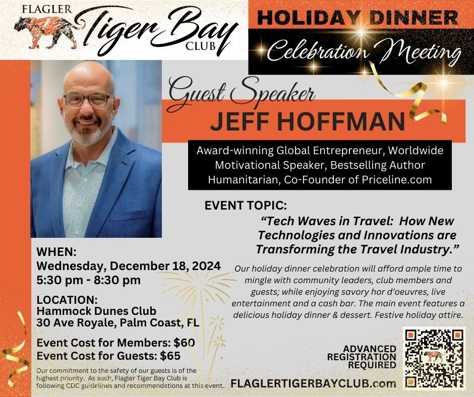 December 2024 Holiday Dinner with Jeff Hoffman, Co-Founder Priceline & Motivational Speaker