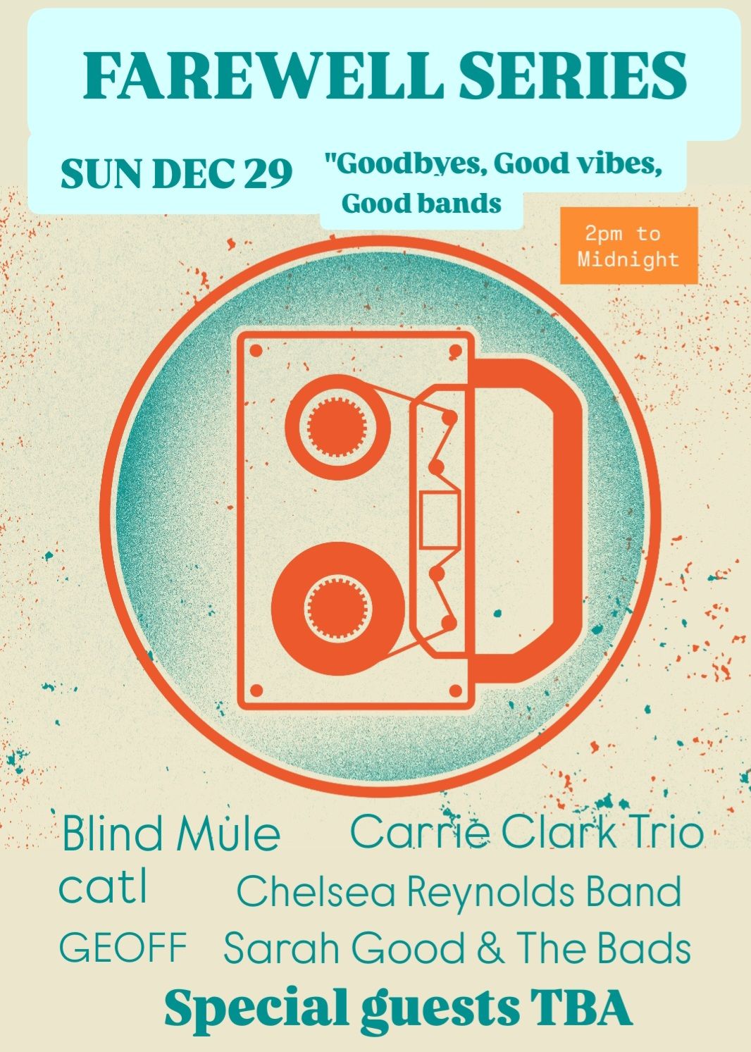 FAREWELL SERIES (Night #1) - 2PM to Midnight -  SUN DEC 29 @ Casbah (Click Event to see Band Lineup)