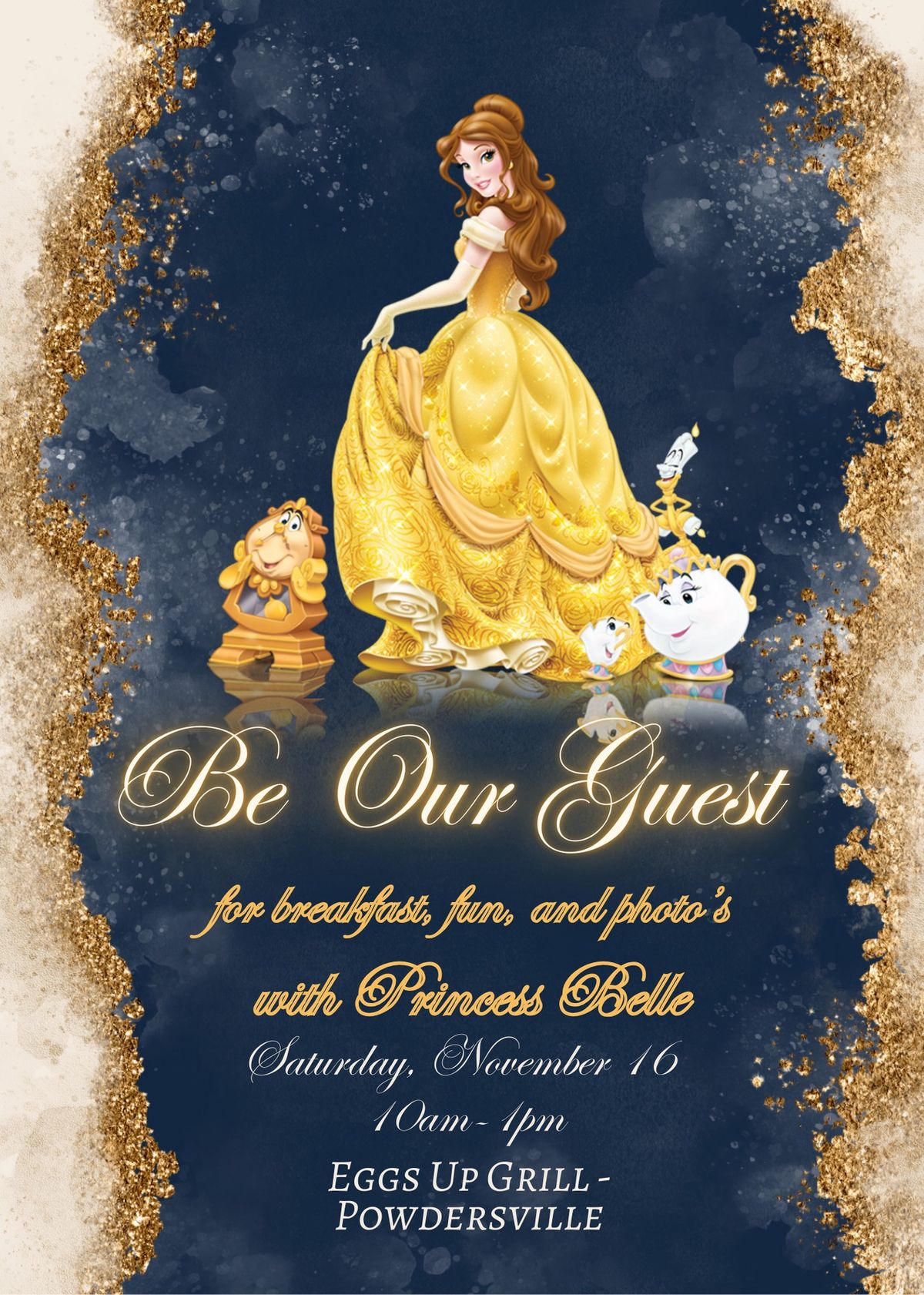 Be our Guest for a fun filled morning with Belle!!!!