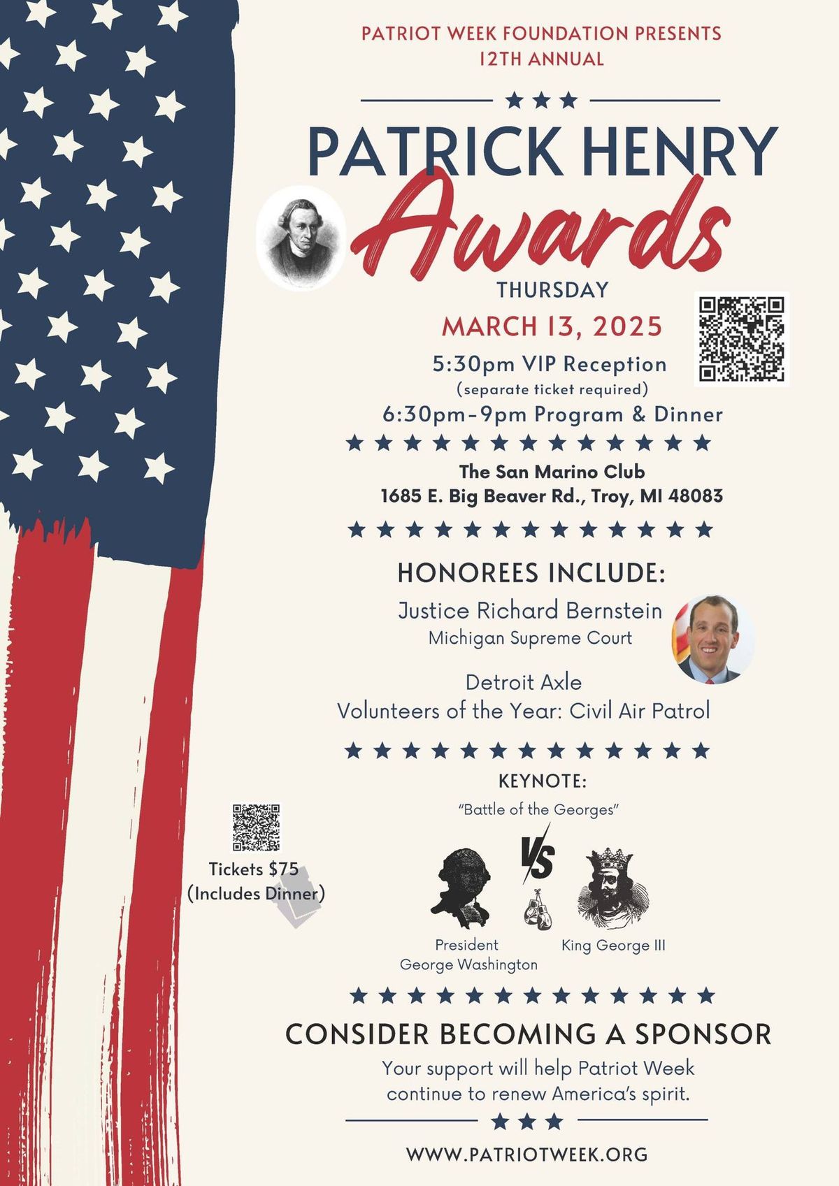 12th Annual Patrick Henry Awards Dinner March 13, 2025