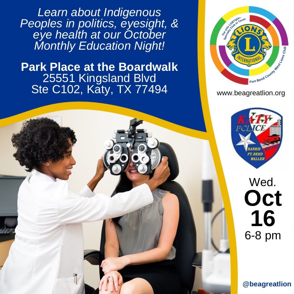 Fort Bend County West Lions Club Monthly Education Night