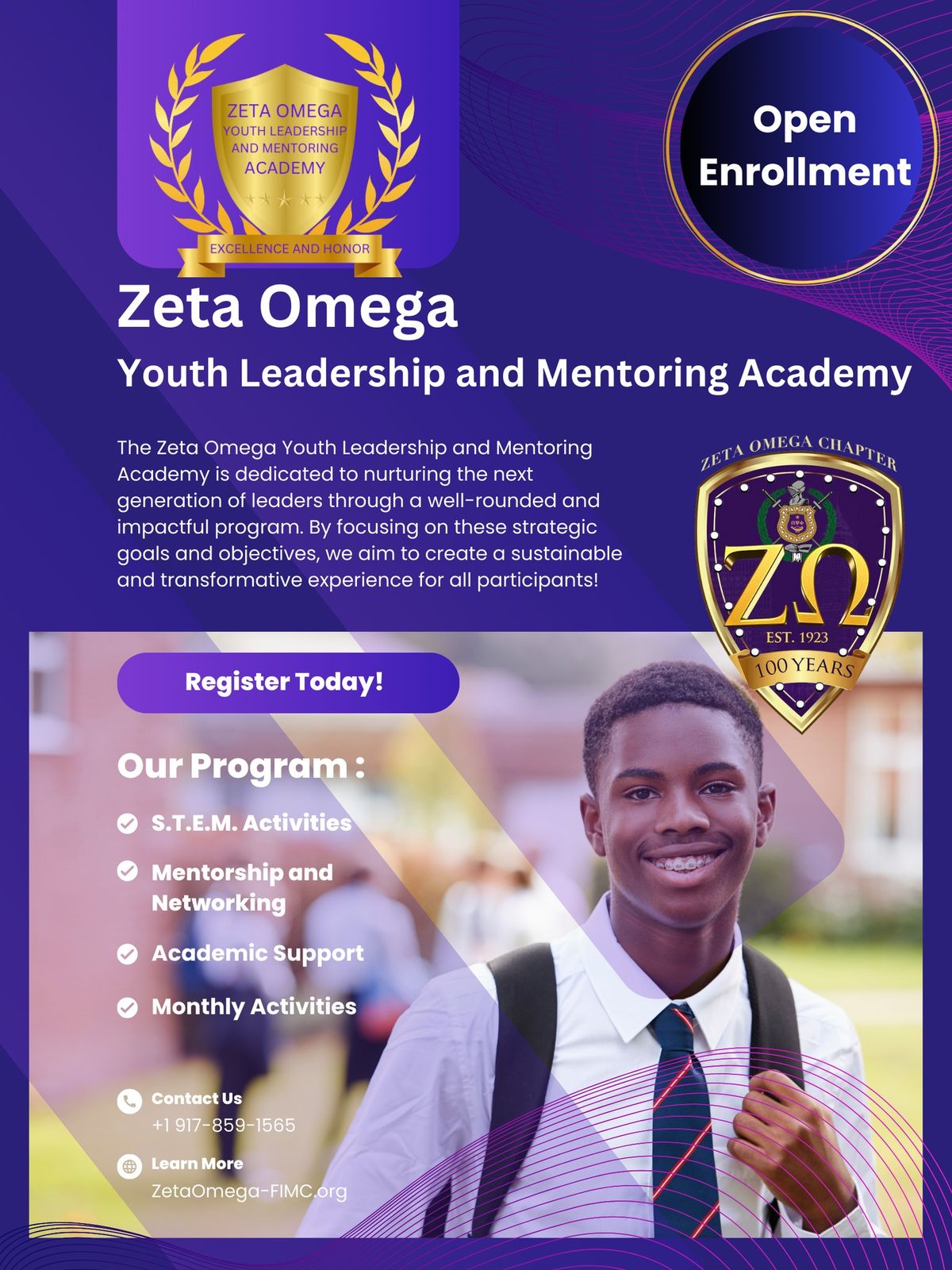 Zeta Omega Youth Leadership and Mentoring Academy Open Enrollment