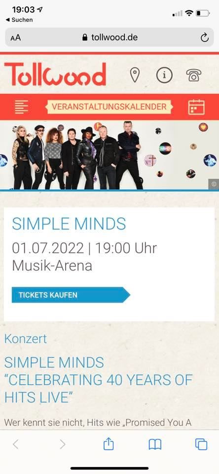 Simple Minds in Munich , Tollwood SOMMER Festival