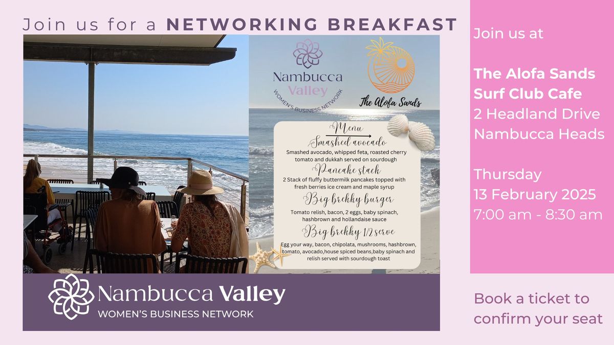 TICKETS OPEN: FEBRUARY 2025 Nambucca Valley Women's Business Network Breakfast Meeting