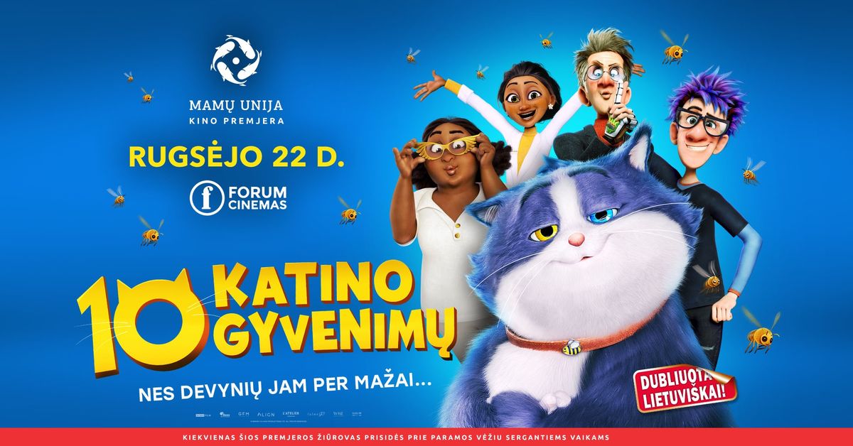  MAM\u0172 UNIJOS kino premjera: 10 katino gyvenim\u0173 (dubliuotas) 