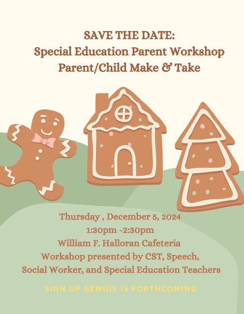 Special Education Parent\/ Child Make & Take and Parent Workshop 