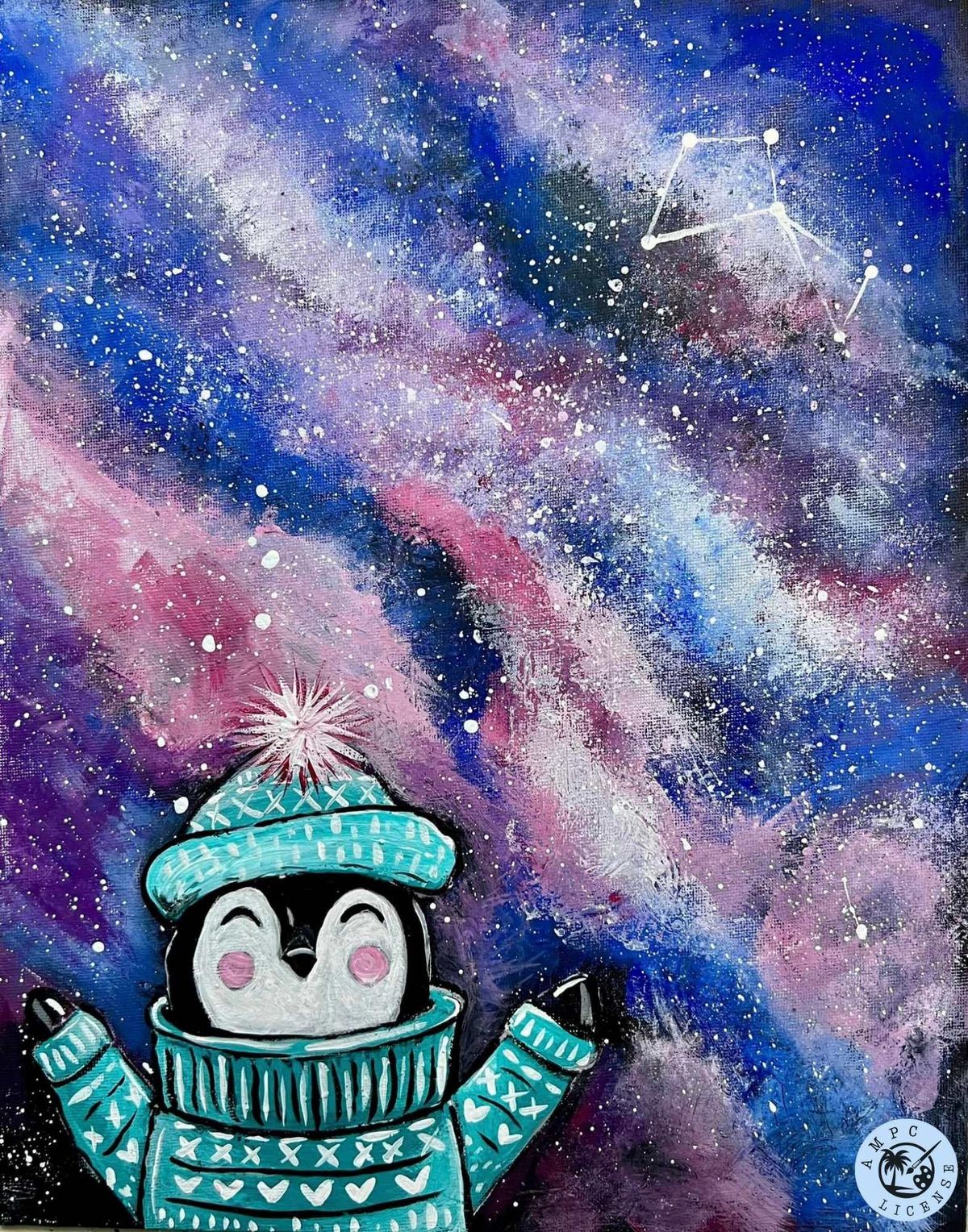 Paint and Sip: Galaxy Penguin 